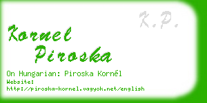kornel piroska business card